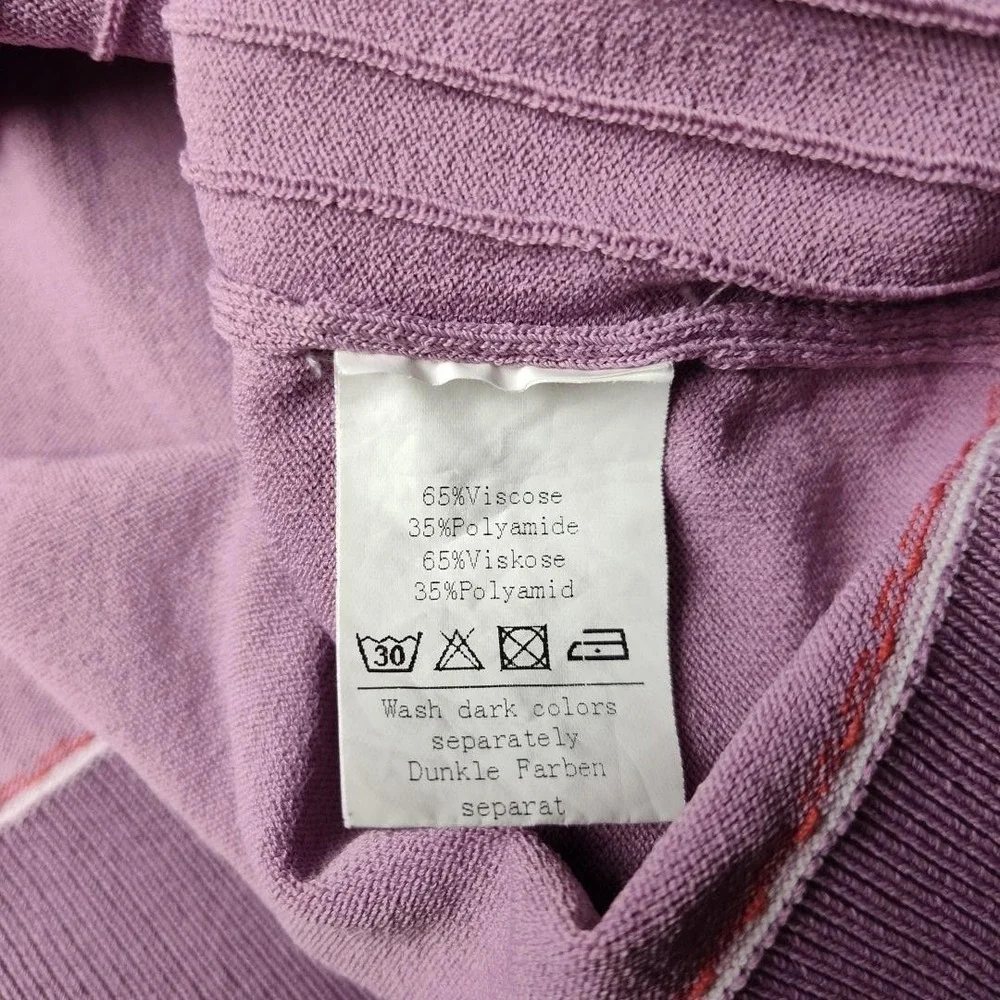 Paul Jones Shirt Mens XL Purple Knit Button Front Ribbed Contrast Piping Work Sc - Picture 5 of 9